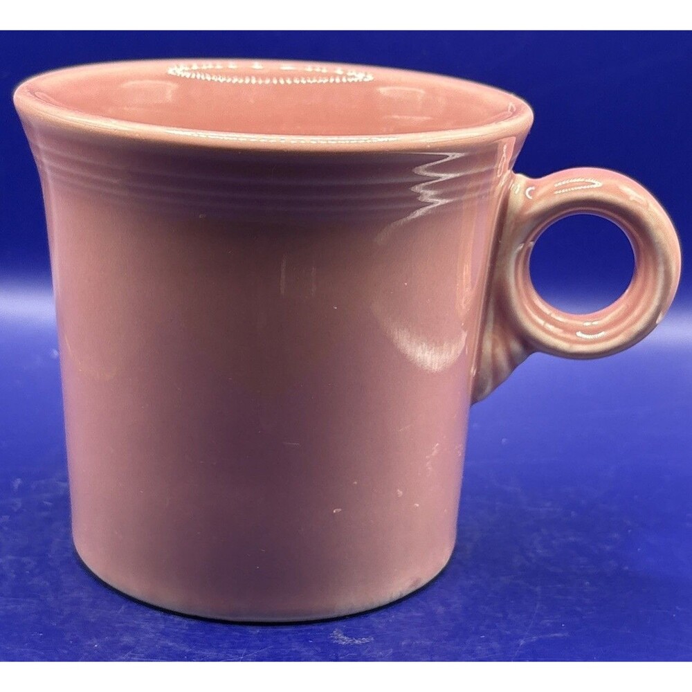 Vintage Fiesta Rose Pink Mug Ring Handle Tom & Jerry Coffee Cup HLC USA Retired
